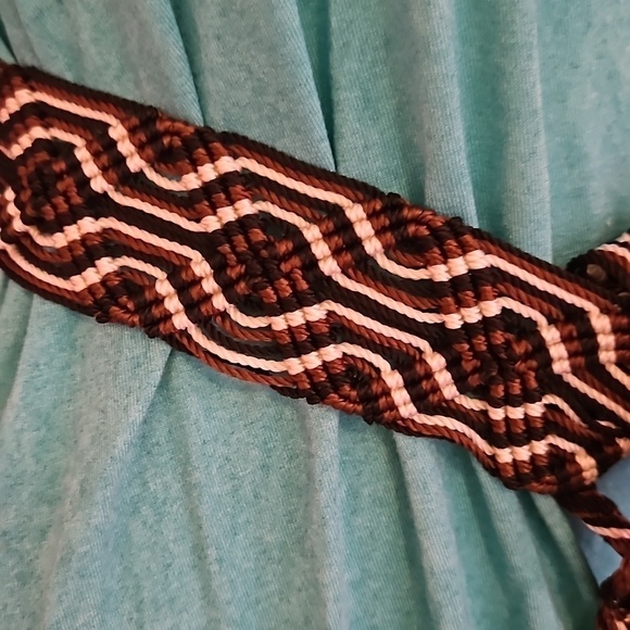 VTG Macrame Tightly Woven Ethnic Braided Tassel Festival Belt Sash main image 5